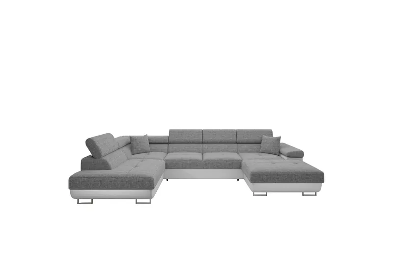 Gabina Soffa med Divan och Schäslong 4-sits - Vit/Grå (Art.nr 3068959) — Vit/Grå