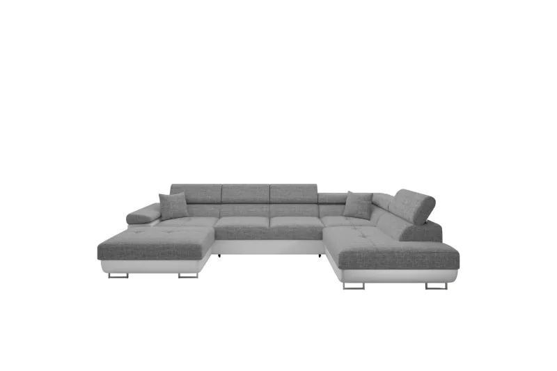 Gabina Soffa med Divan och Schäslong 4-sits - Vit/Grå (Art.nr 3068835) — Vit/Grå