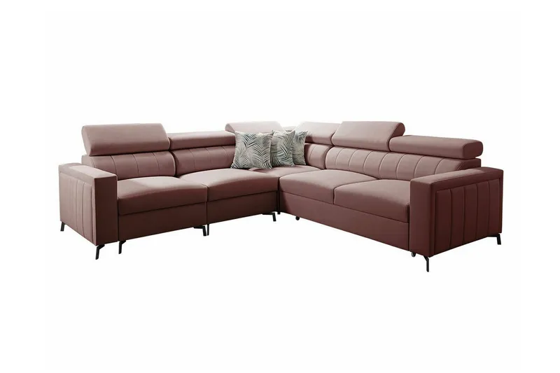 Galbally 4-sits Hörnbäddsoffa Dark pink