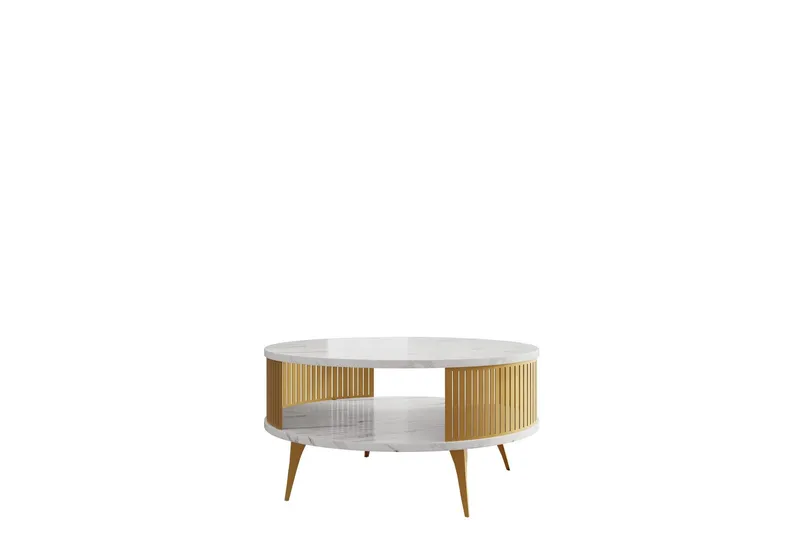 Galia Soffbord 75 cm - Guld/Vit (Art.nr 3068255) — Guld/Vit