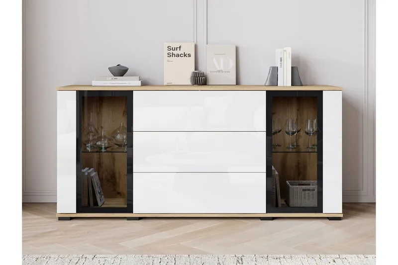 Gamal Skänk 150x40 cm - Brun/Vit (Art.nr 3099539) — Brun/Vit