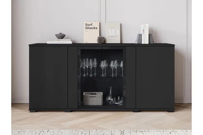 Gamal Skänk 150x40 cm - Svart/Brun — Svart/Brun