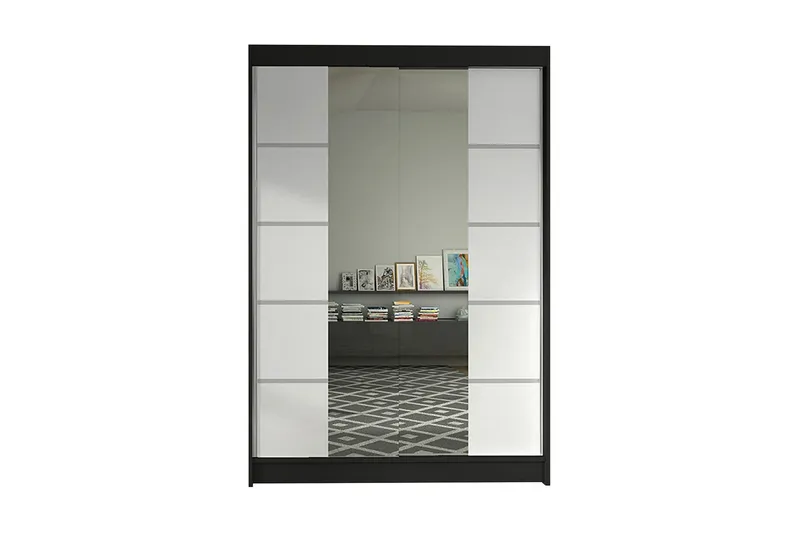 Garderob Lino LED-belysning - Svart/Vit (Art.nr 826148) — Svart/Vit