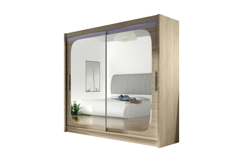 Garderob London 180x57x215 cm - Beige|Vit (Art.nr 491434) — Scandinavian Choice