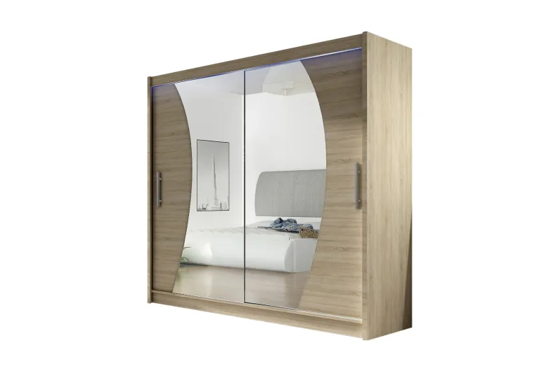 Garderob London 180x57x215 cm - Beige|Vit (Art.nr 491287) — Scandinavian Choice