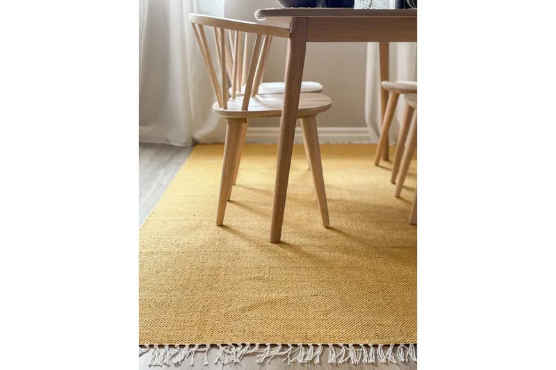 Garnmatta Line - 130x190 cm, Gul — KM Home