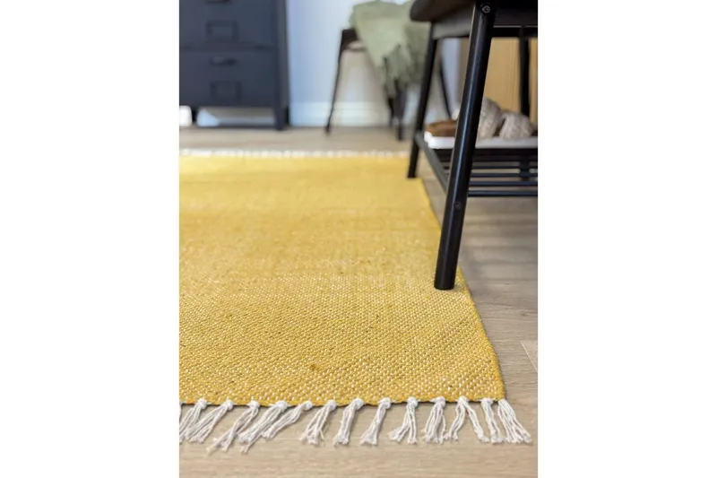 Garnmatta Line - 160x230 cm, Gul — KM Home