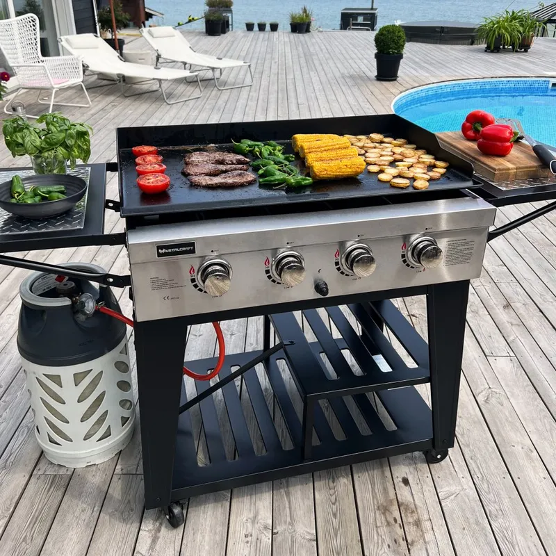 Gasoldrivet stekbord 16 kW | 4 rostfria brännare | Lockhart — Metalcraft
