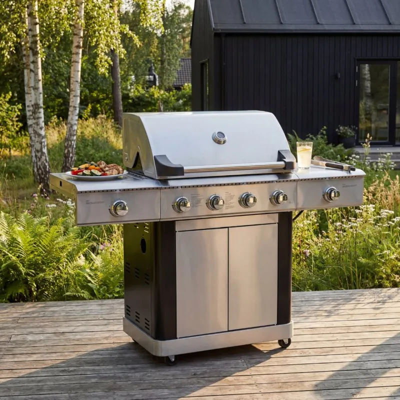 Gasolgrill i rostfritt stål | 5 Brännare och IR-Brännare | Dallas — Lyfco