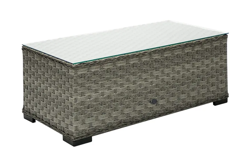Geneva Soffbord och Loungebord Utomhus 105 cm Konstrotting Glas - Vit — Vit