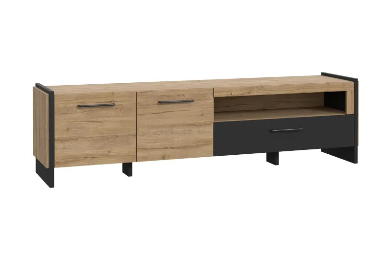 Gevgelija Bokhylla 41x187 cm - Brun/Svart — Brun/Svart