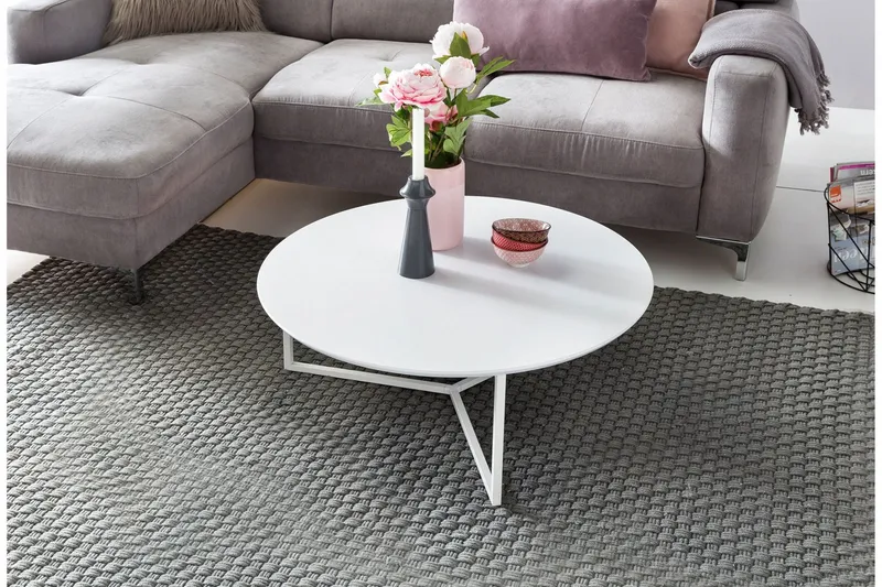 Giamanco Soffbord 80 cm Runt - Vit — Wohnling