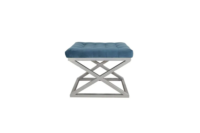 Gillie Sittpuff 40 cm - Silver/Blå — Silver/Blå
