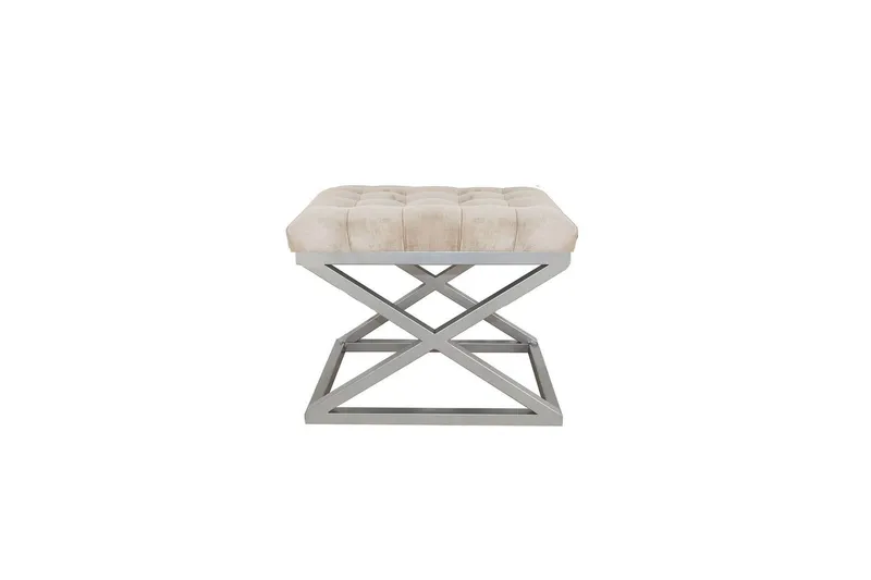 Gillie Sittpuff 40 cm - Silver/Cream — Silver/Cream