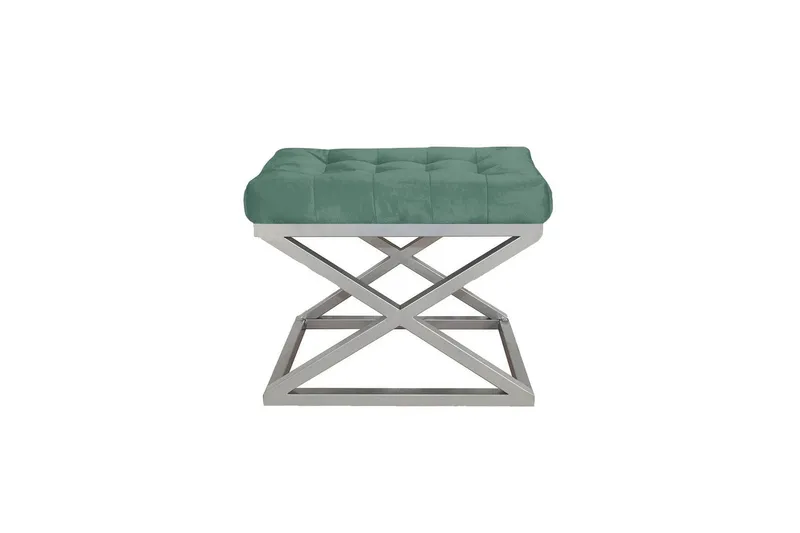Gillie Sittpuff 40 cm - Silver/Grön — Silver/Grön