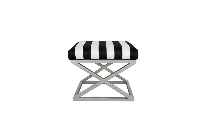 Gillie Sittpuff 40 cm - Silver/Vit/Svart — Silver/Vit/Svart