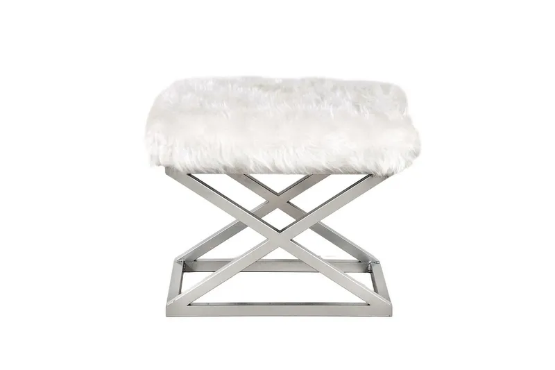 Gillie Sittpuff 40 cm - Silver/Vit — Silver/Vit