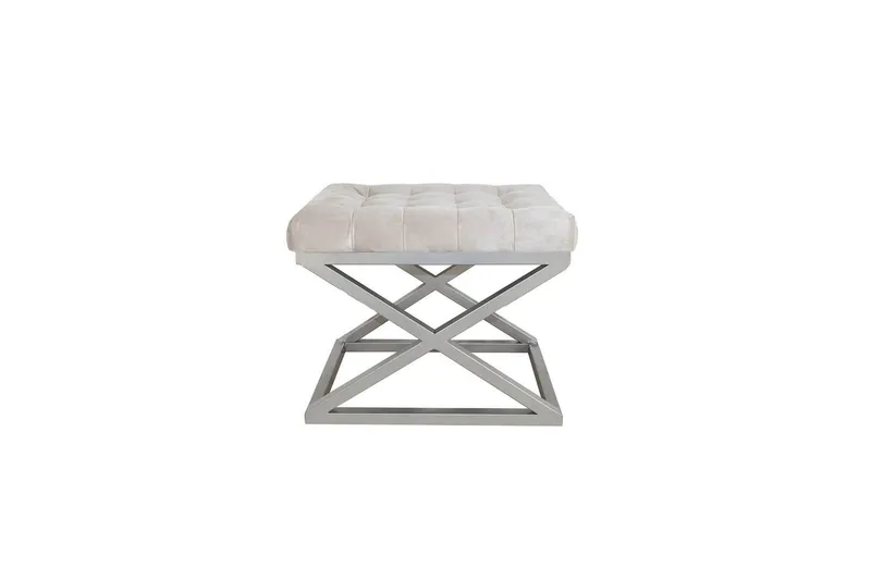 Gillie Sittpuff 40 cm - Vit/Silver — Vit/Silver