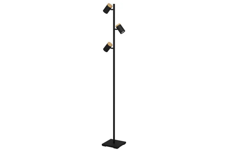 Golvlampa Eglo Cartagena Svart/Trä med 3 Lampor