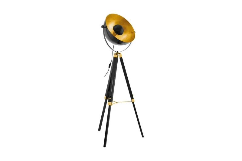 Golvlampa Eglo Covaleda - Svart/Mässing/Guld — Eglo