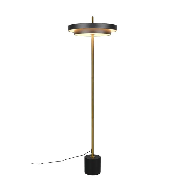 Golvlampa TRIO Keaton - Mattsvart/Mässing — Trio Lighting