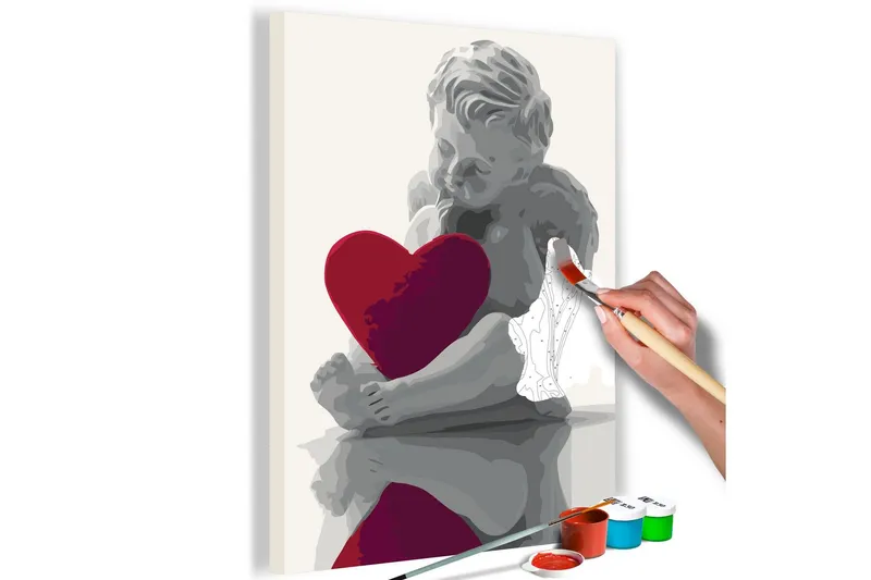 Gör-det-själv Målningar Angel Red Heart 40x60 cm - Artgeist sp. z o. o. — Artgeist sp. z o. o.