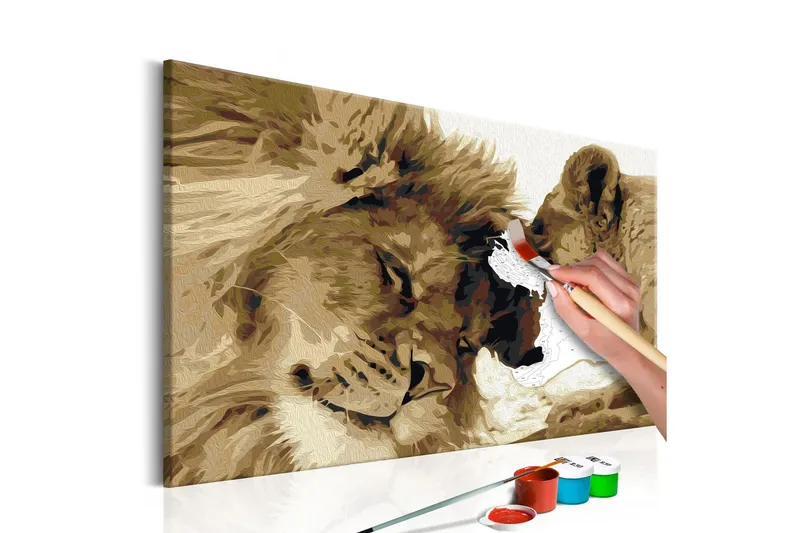 Gör-det-själv Målningar Lions In Love 60x40 cm - Artgeist sp. z o. o. — Artgeist sp. z o. o.