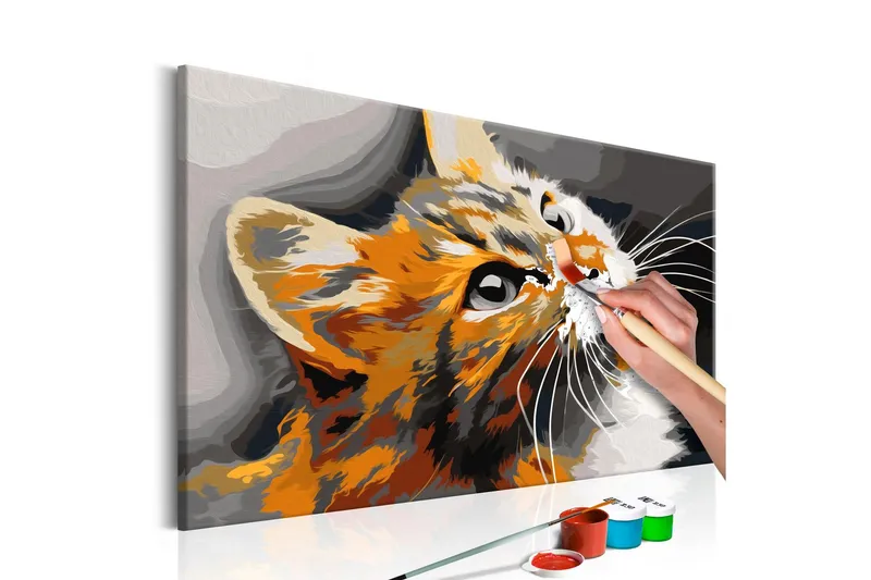Gör-det-själv Målningar Red Cat 60x40 cm - Artgeist sp. z o. o. — Artgeist sp. z o. o.