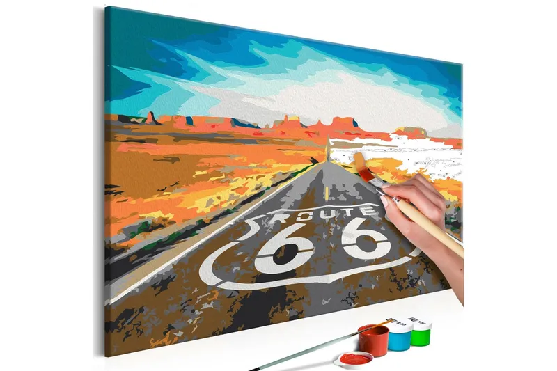 Gör-det-själv Målningar Route 66 60x40 cm - Artgeist sp. z o. o. — Artgeist sp. z o. o.