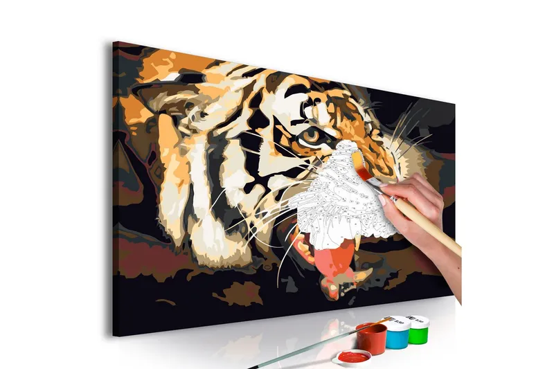 Gör-det-själv Målningar Tiger Roar 60x40 cm - Artgeist sp. z o. o. — Artgeist sp. z o. o.