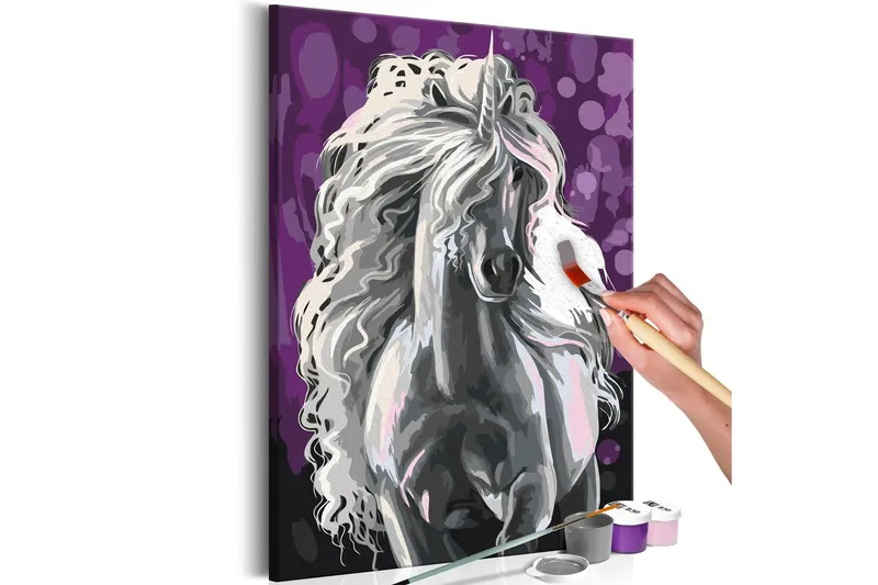 Gör-det-själv Målningar White Unicorn 40x60 cm - Artgeist sp. z o. o. — Artgeist sp. z o. o.
