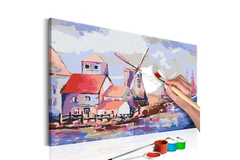 Gör-det-själv Målningar Windmills Landscape 60x40 cm - Artgeist sp. z o. o. — Artgeist sp. z o. o.