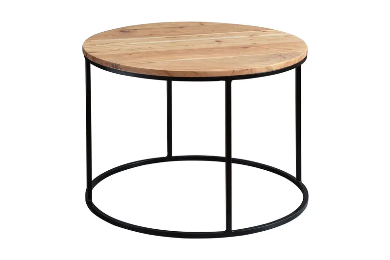 Gorizia Soffbord 60 cm Runt - Akacia/Svart — Wohnling
