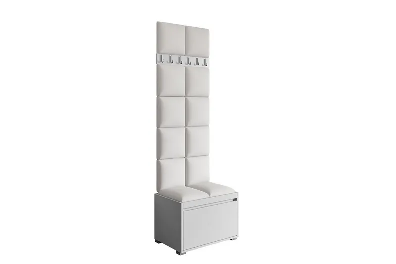 Grawis Sittbänk med 12-pack Väggdekoration 30x30 cm - Vit — Vit