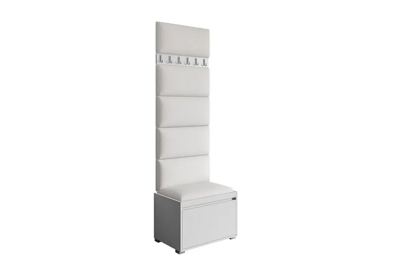 Grawis Sittbänk med 6-pack Väggdekoration 60x30 cm - Vit — Vit