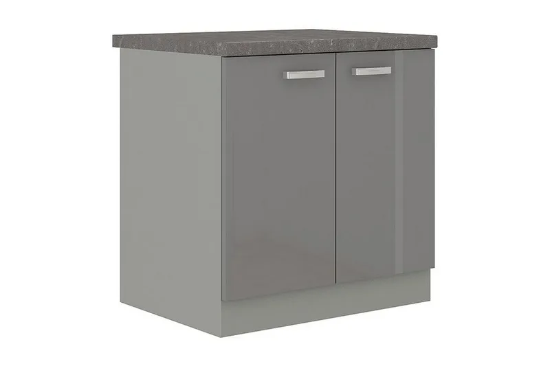 Grey Skåp med dörrar 80x60x82 cm - Grå — Grå