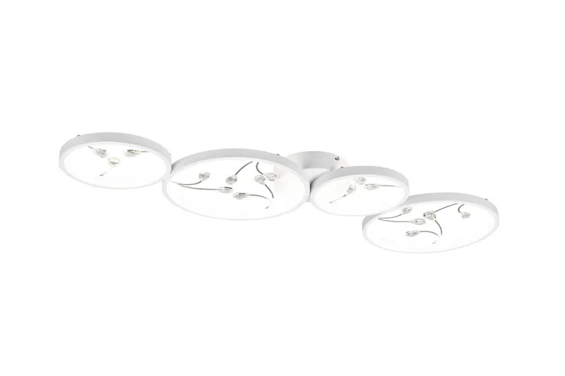 Groovy LED Plafond 4L mattvit/ krom - Matt vit/Krom — Trio Lighting