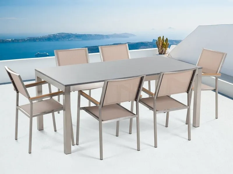 Grosseto Trädgårdsmöbelset Med Utebord+6 Utestolar - Beige (Art.nr 512457) — Beige