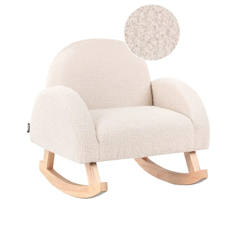 Gungfåtölj Hug - Beige, ljust trä — Beige, ljust trä