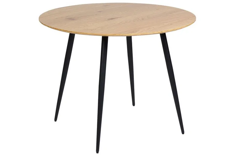Habbe Matbord 100 cm Rund - Ljusbrun/Svart — Ljusbrun/Svart