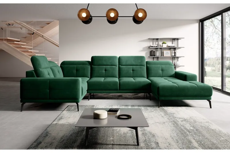 Hagglund Hörnsoffa m. Divan - Grön (Art.nr 1565090) — Grön
