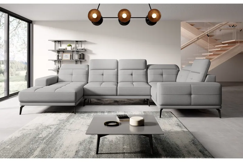 Hagglund Hörnsoffa m. Divan - Ljusgrå (Art.nr 1565235) — Ljusgrå