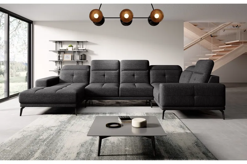 Hagglund Hörnsoffa m. Divan - Mörkgrå (Art.nr 1565426) — Mörkgrå