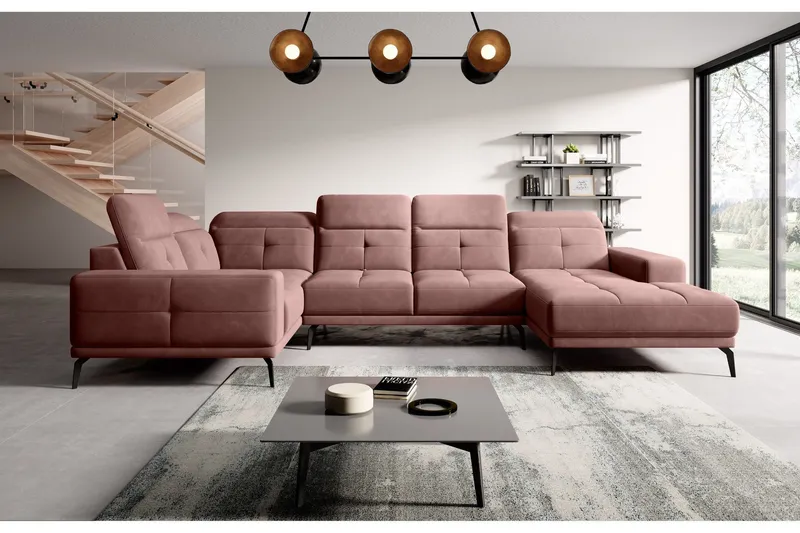 Hagglund Hörnsoffa m. Divan - Rosa (Art.nr 1565289) — Rosa