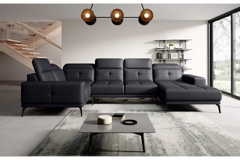 Hagglund Hörnsoffa m. Divan - Svart (Art.nr 1565388) — Svart