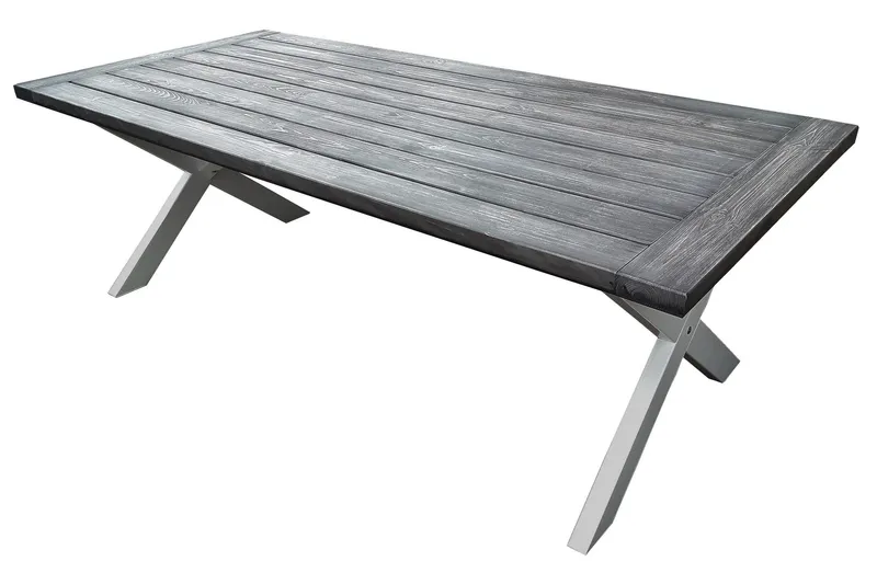 Hains Fasta Matbord Utomhus 220 cm - Svart/Grå/Vit — Svart/Grå/Vit