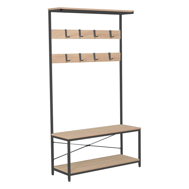 Hallhylla Hedvig 100x36x180 cm - ask/svart — ask/svart