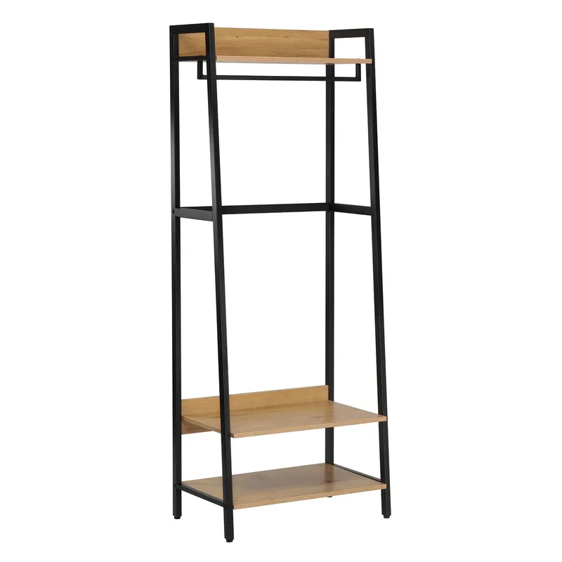 Hallhylla Lavinia 64x40x169 cm - ask/svart — ask/svart