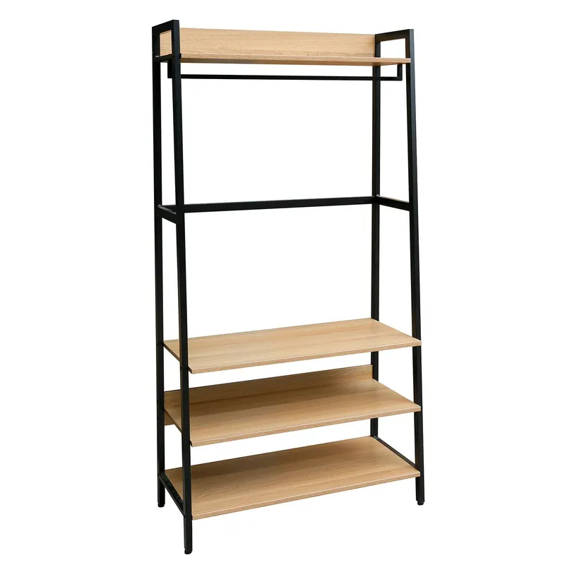 Hallhylla Lavinia 84x40x169 cm ask/svart med 3 hyllplan - ask/svart — ask/svart