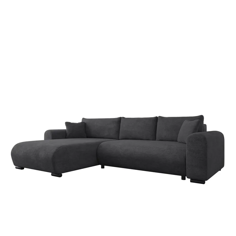 Handda 3-sits Bäddsoffa med divan - svart — svart